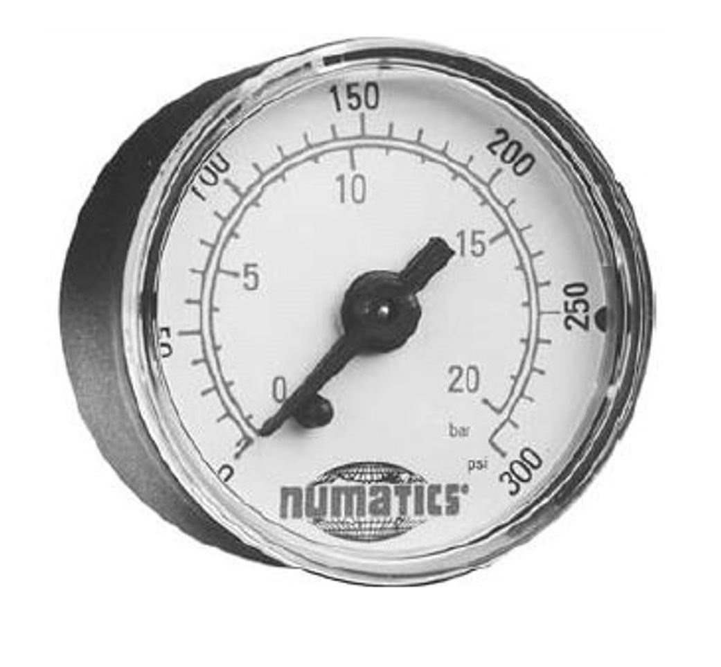 NUMATICS/AVENTICS GAUGE 0-160PSI 1/8" NPT 1 1/2" DIA CENTER BACK MNT